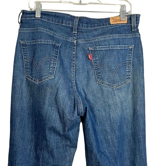 LEVI'S 512 Perfectly Slimming Dark Wash Blue Denim Bootcut Jeans Women's 12 S/C - Picture 4 of 6